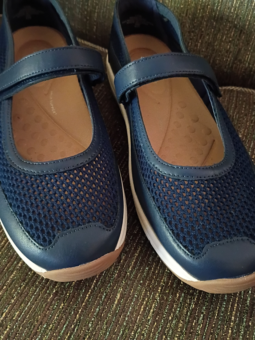 Women's Easy Spirit Briana Mary Jane Mesh Walking Shoes Dark Blue Size 12 New